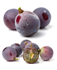 Grapes on a white background 