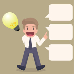 Businessman proposing ideas, illustration Vector
