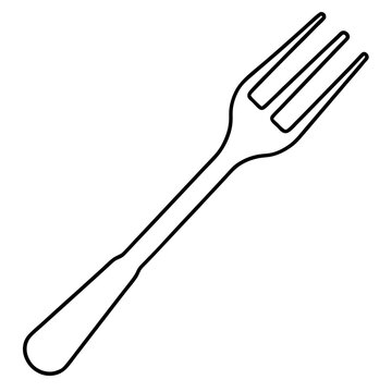 recommend clip art: fork outline coloring book page line art illustration digital drawing