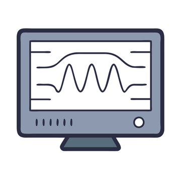 monitor displaying waveform, gray, simple clip art preview