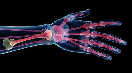 90. "Image showing a human hand with severe carpal tunnel syndrome