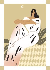 elegant woman in the style of minimalism