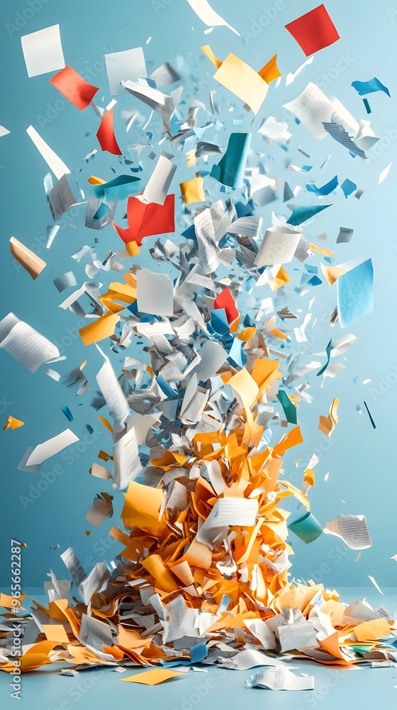Aufkleber exploding pile of paper.