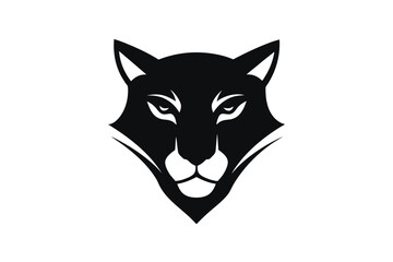  a tiger  head icon, featuring a modern stylish shape with an underline, set on a solid white background 