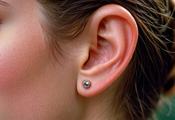 Close up on her ear A delicate earlobe hinting at a sense of adv