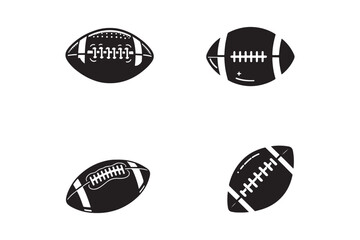 American football ball sport play equipment pictogram vector silhouette illustration