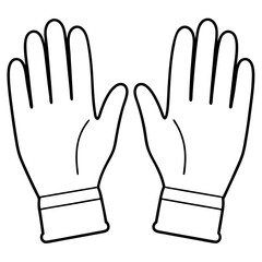 Obraz premium gloves outline coloring book page line art illustration digital drawing