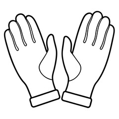 Obraz premium gloves outline coloring book page line art illustration digital drawing