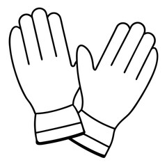 Obraz premium gloves outline coloring book page line art illustration digital drawing