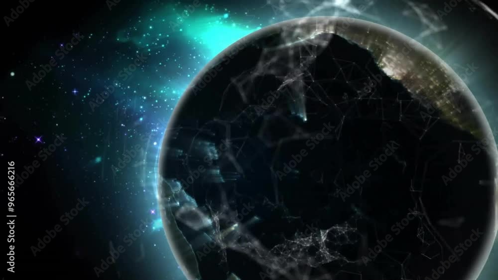 Poster animation of network of connections over globe