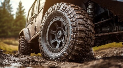 Muddy Off-Road Tire