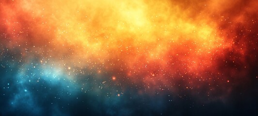 Abstract color gradient with vibrant bursts of orange and teal, ideal for serene Halloween designs with ample copy space for text integration.