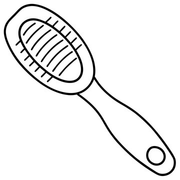 recommend clip art: hairbrush outline coloring book page line art illustration digital drawing