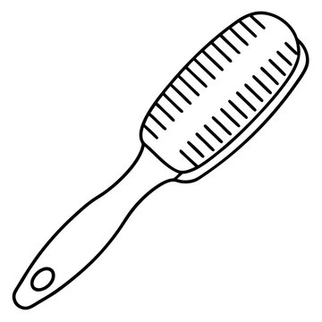 recommend clip art: hairbrush outline coloring book page line art illustration digital drawing