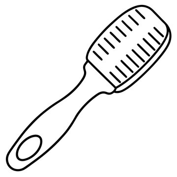 recommend clip art: hairbrush outline coloring book page line art illustration digital drawing