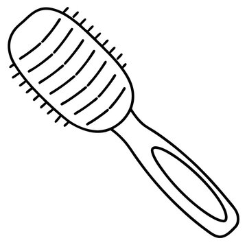 recommend clip art: hairbrush outline coloring book page line art illustration digital drawing