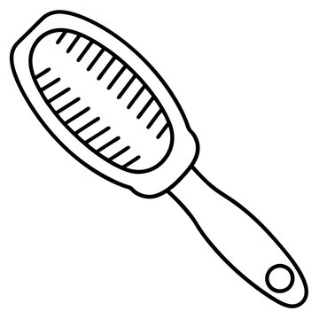 recommend clip art: hairbrush outline coloring book page line art illustration digital drawing