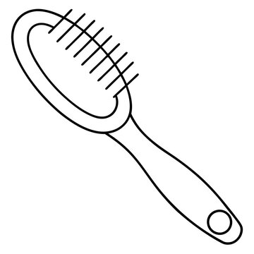 recommend clip art: hairbrush outline coloring book page line art illustration digital drawing