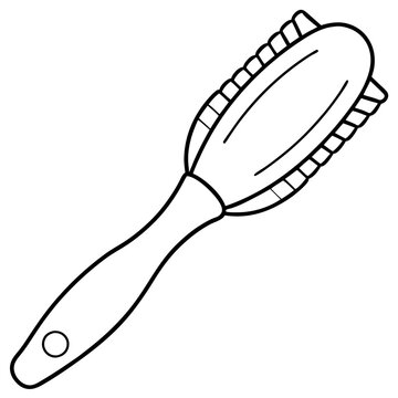 recommend clip art: hairbrush outline coloring book page line art illustration digital drawing