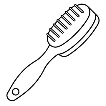 recommend clip art: hairbrush outline coloring book page line art illustration digital drawing