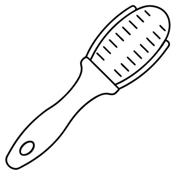 recommend clip art: hairbrush outline coloring book page line art illustration digital drawing