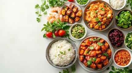 Artistic Thai Food with Berry-Free Rice