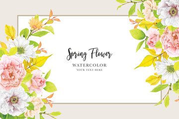 floral summer with beautiful colour invitation card design