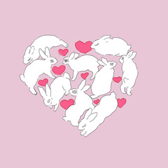 Bunnies Bunnies Funny funny love Heart Fluffy