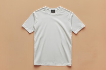Simple Tshirt Flatlay mockup in beige background created with generative AI