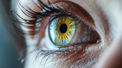 Human eye with noticeable pupil constriction