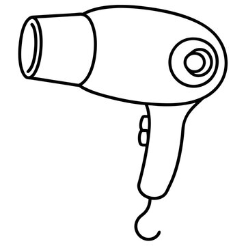 recommend clip art: hairdryer outline coloring book page line art illustration digital drawing