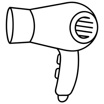 recommend clip art: hairdryer outline coloring book page line art illustration digital drawing