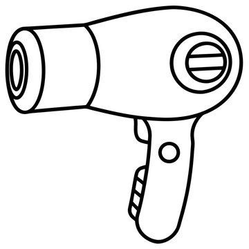 recommend clip art: hairdryer outline coloring book page line art illustration digital drawing