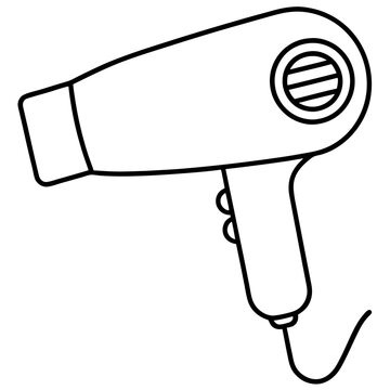 recommend clip art: hairdryer outline coloring book page line art illustration digital drawing