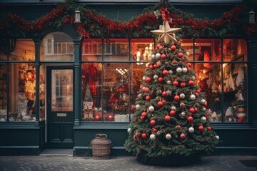 Fototapeta premium Christmas decoration tree architecture.