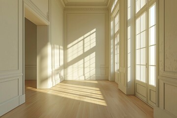 Obraz premium Empty room flooring window wood.