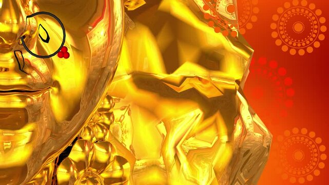 Durga puja festival background design with goddess durga 3D face illustration