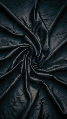 Obraz premium Close up view of dark crumpled silk cloth as backdrop