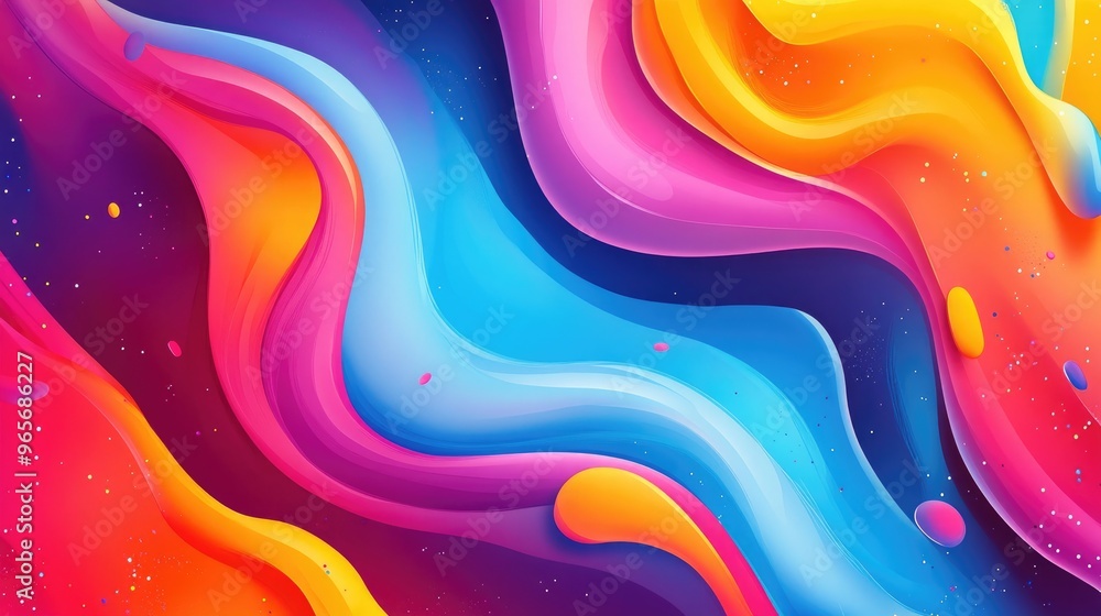 Poster 2d cartoon style abstract background with dynamic lines featuring a computer generated design and vi