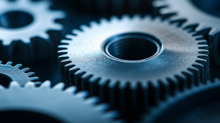 close up of a gear | gear wheel | Metalic gears |  cogs | machinery | mechanical | engineering | industrial | clock
