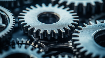 Metalic gears |  cogs | machinery | mechanical | engineering | industrial | clock