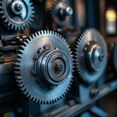 close up of a gear | gear wheel | Metalic gears |  cogs | machinery | mechanical | engineering | industrial | clock