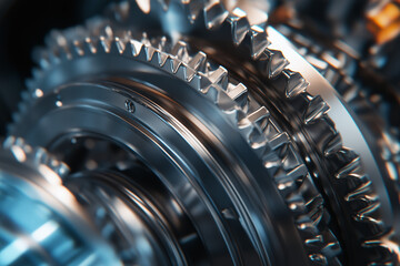close up of a gear | gear wheel | Metalic gears |  cogs | machinery | mechanical | engineering | industrial | clock