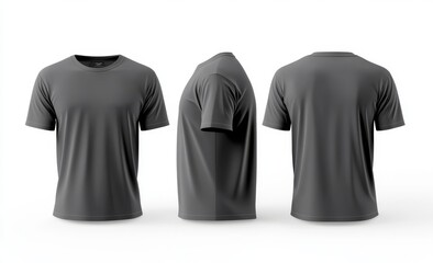 Dark Gray T-Shirt Mockup, Front and Back Views