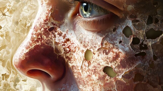 41. "Artistic depiction of a human skin with cellulitis infection