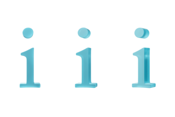 Glossy, translucent, light blue, three-dimensional information mark icon