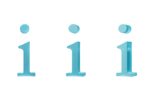 Glossy, translucent, light blue, three-dimensional information mark icon