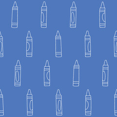 Outline Collection of Crayon Vector Seamless Pattern illustration for Print, Wallpaper, Decoration.