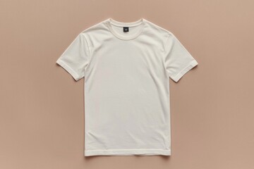 Simple Tshirt Flatlay mockup in beige background created with generative AI