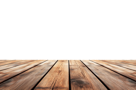 Wooden floor isolated on transparent background. PNG file.